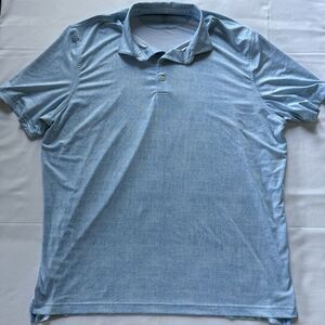 Johnnie-O Polo Mens Shirt XL Blue Geometric Short Sleeve Sun Protection UPF 50